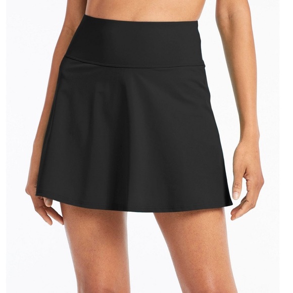 L.L. Bean Other - L.L. Bean Women's Shaping Swimwear, Swim Skirt Size 12 Reg Black UPF 50+